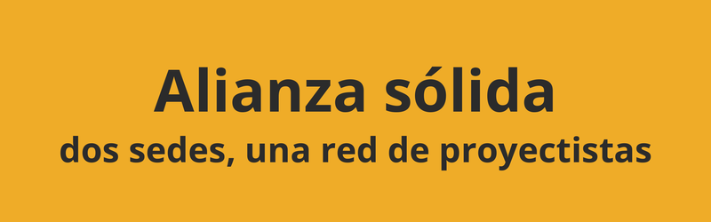 Anuncio de la alianza en una red de proyectistas con dos sedes